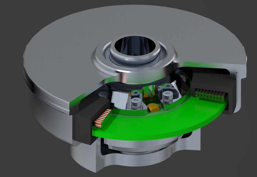 Cutaway CAD of brushless module